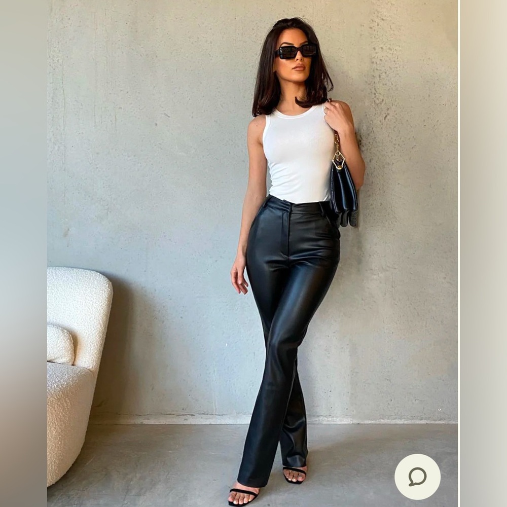 Meshki - Tyra faux leather pant TAN